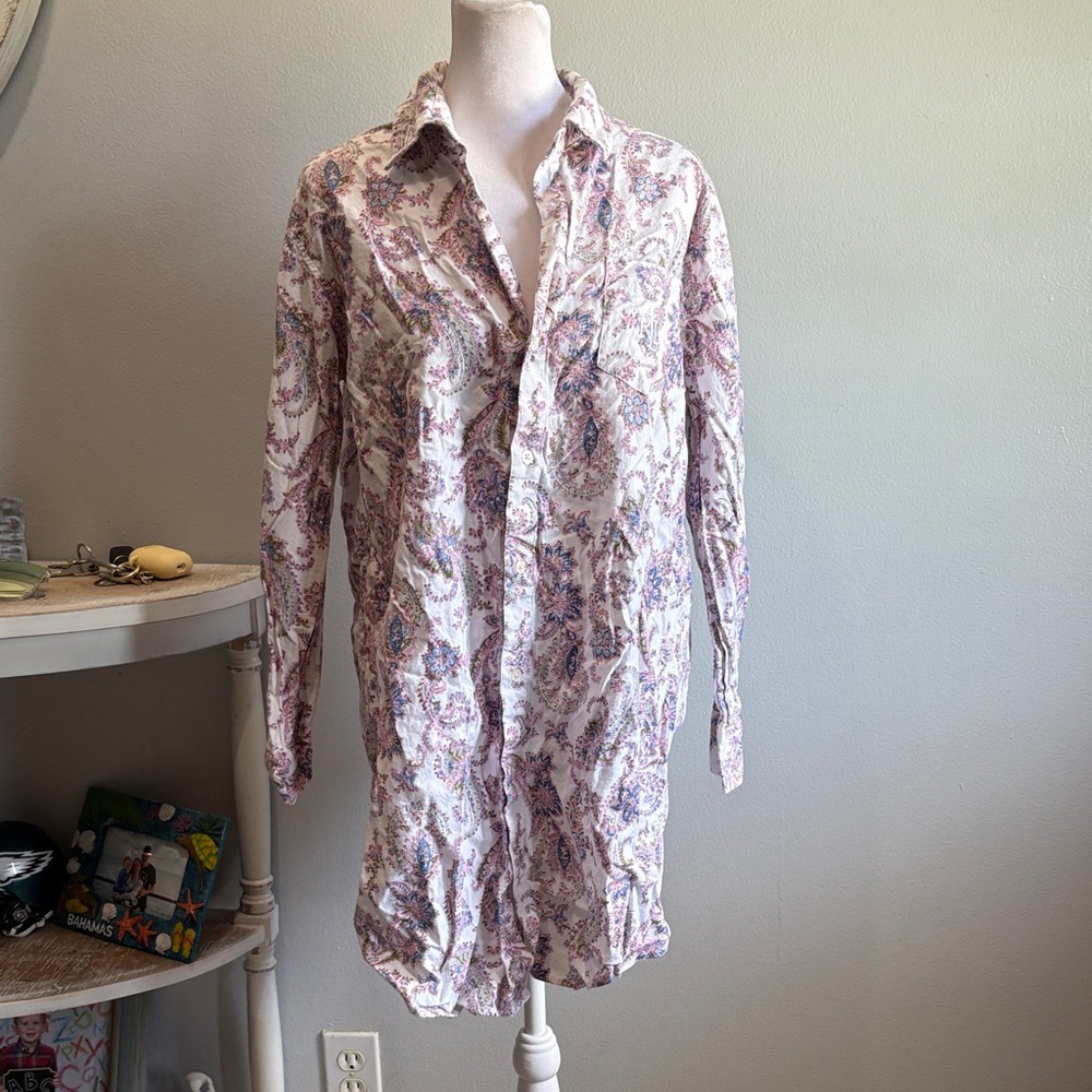 [Lauren Ralph Lauren] Paisley Pajama Shirt - Size Medium